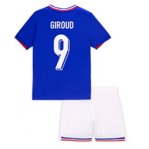 Frankrig Olivier Giroud #9 Hjemmebanesæt Børn EM 2024 Kort ærmer (+ korte bukser)